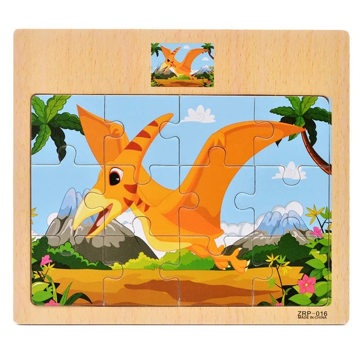 Puzzle en bois pour enfants, 12/9 pièces, véhicule de dessin animé, animaux, apprentissage, jouets éducatifs, cadeau pour enfants, offre spéciale