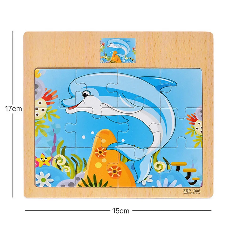 Puzzle en bois pour enfants, 12/9 pièces, véhicule de dessin animé, animaux, apprentissage, jouets éducatifs, cadeau pour enfants, offre spéciale