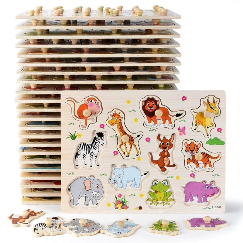 Puzzle-en-Bois-3D-bébé-enfant-0-5-ans-thème-vocabulaire-par-casse-tête
