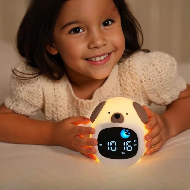 Réveil-Lumineux-Nuit-Jour-Enfant-veilleuse-bébé-sillicon-aider-enfant-a-rester-dans-sa-chambre