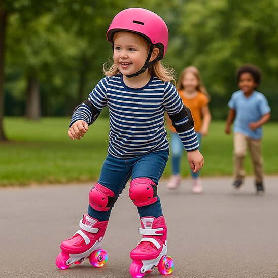 Roller-Enfant-Fille-4-ans-8-ans-ajustable-Led-Dynamique-Préféré-Populaire-Sans-chute-sécuritaire-top-qualité