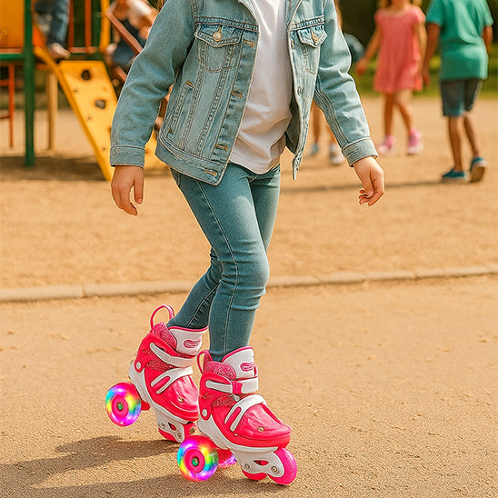 Roller-Enfant-Fille-5-6-9-ans-ajustable-lumière-