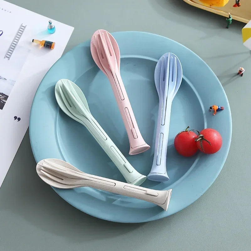 Ustensile Lunch Box enfant|3 en 1 ensemble couteau, fourchette et cuillère