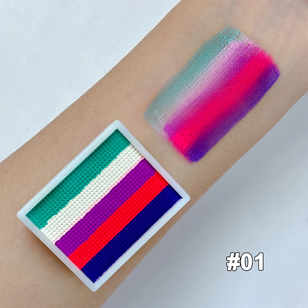 Maquillage HALLOWEEN ''Bloc-arc-en-ciel™''| Peinture pour le visage et le corps