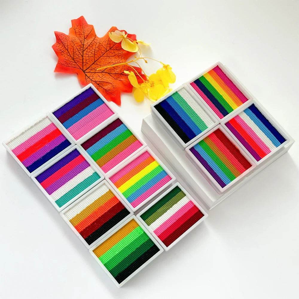 Maquillage HALLOWEEN ''Bloc-arc-en-ciel™''| Peinture pour le visage et le corps