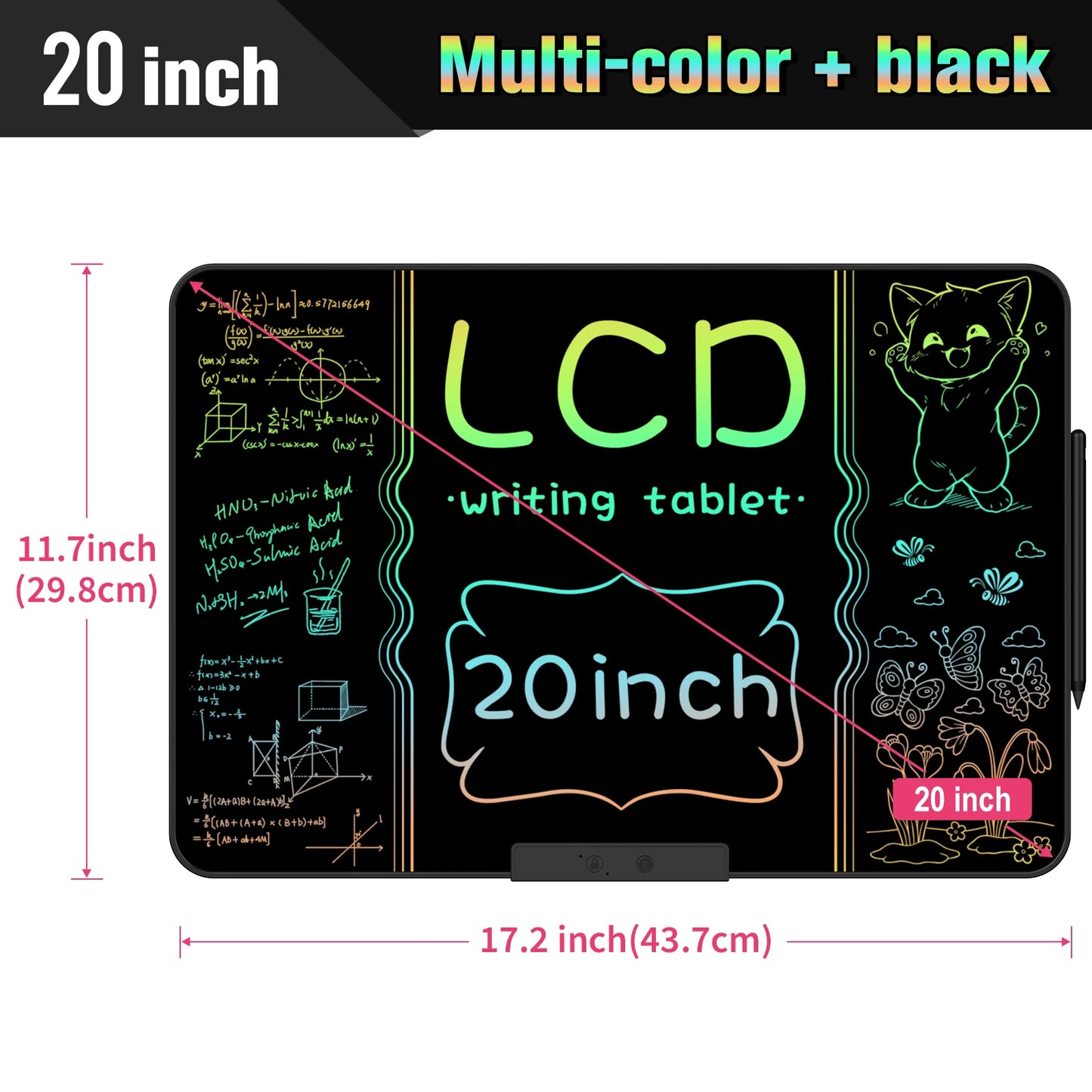 32/28/20/16 Inch Electronic Drawing Board USB Rechargeable LCD Writing Tablet Drawing Painting Educational Learning Toy for Kids