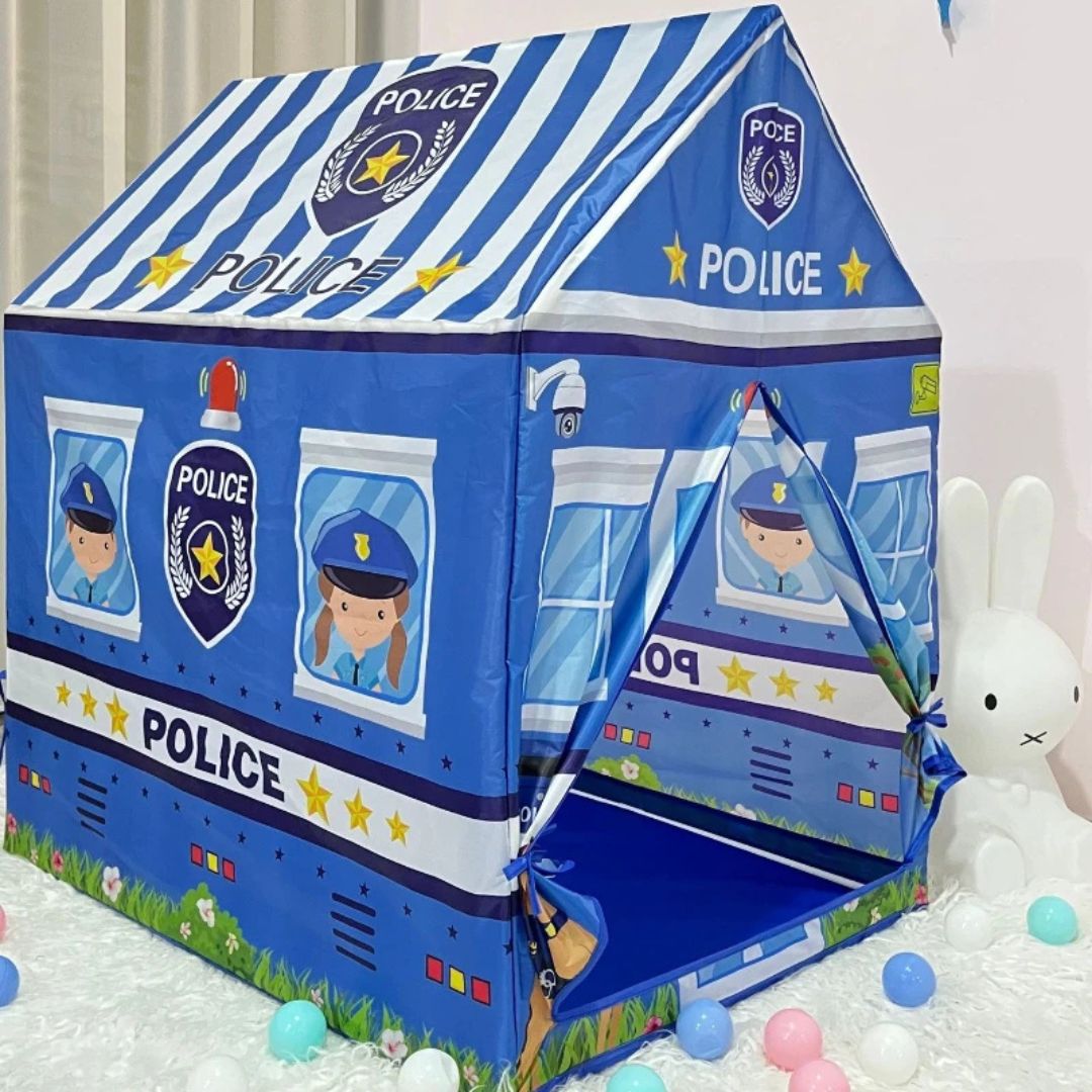 Tente-enfant-poste-de-police-cabane--policier-prison-prisonnier-bandit-voleur