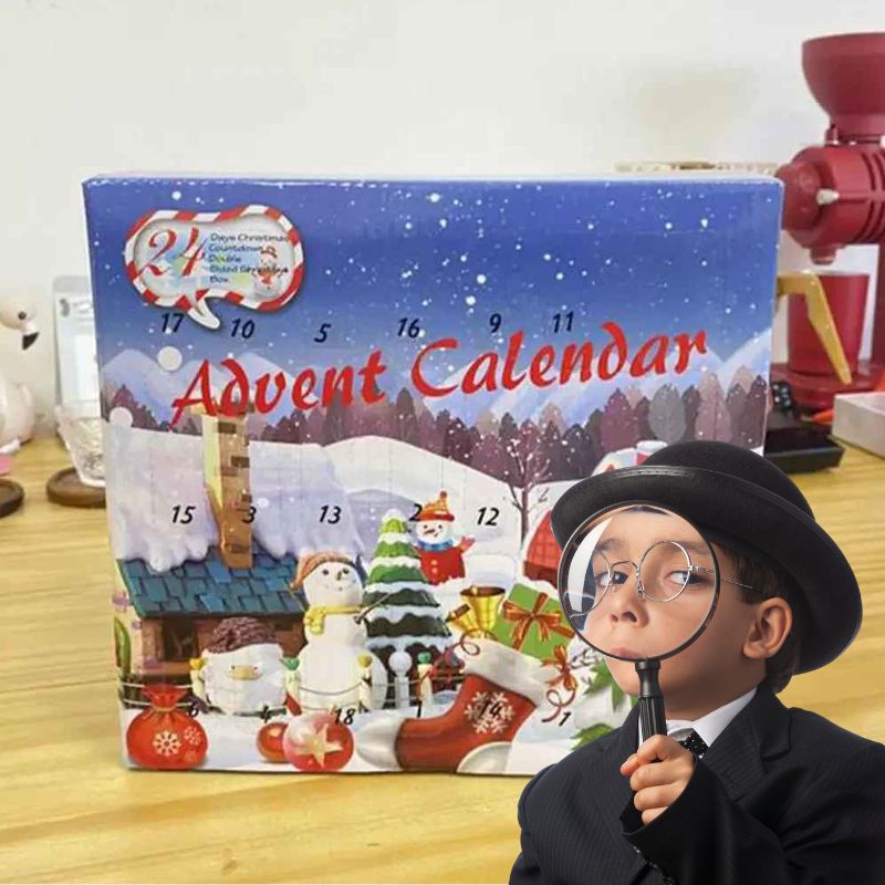 calendrier de l'avent boite avec 24 portes numérotées dans le désordre