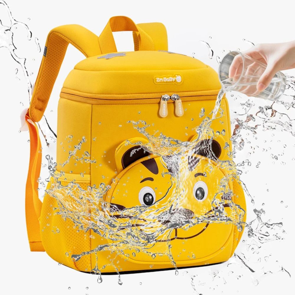 cartable maternelle modèle animaux imperméable tigre jaune