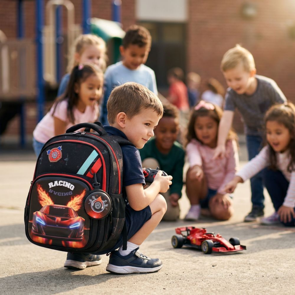 cartable pour garcon maternelle des gars de 5 ans fan de voiture de course