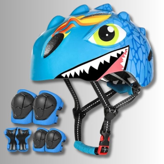 casque-velo-dinosaure-ludique-bleu