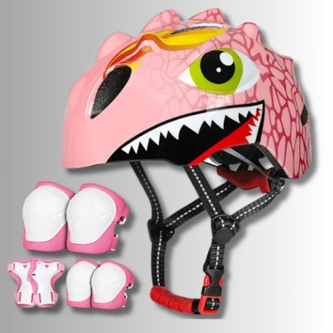 casque-velo-dinosaure-ludique-rose