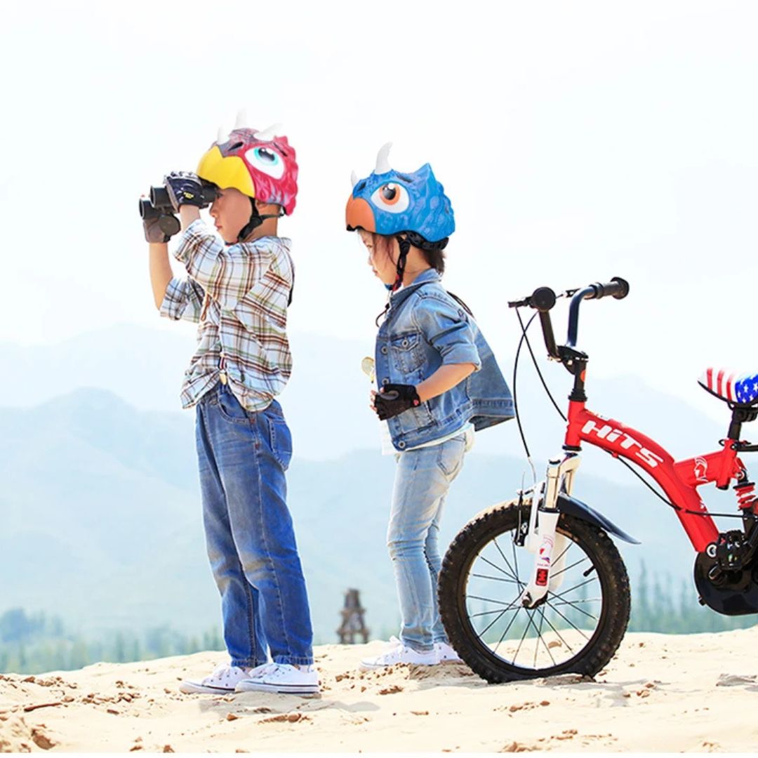 Casque velo enfant | Casque ROCKBROS dinosaure tricératops (3 - 8ans) - JEUX - FOCUS