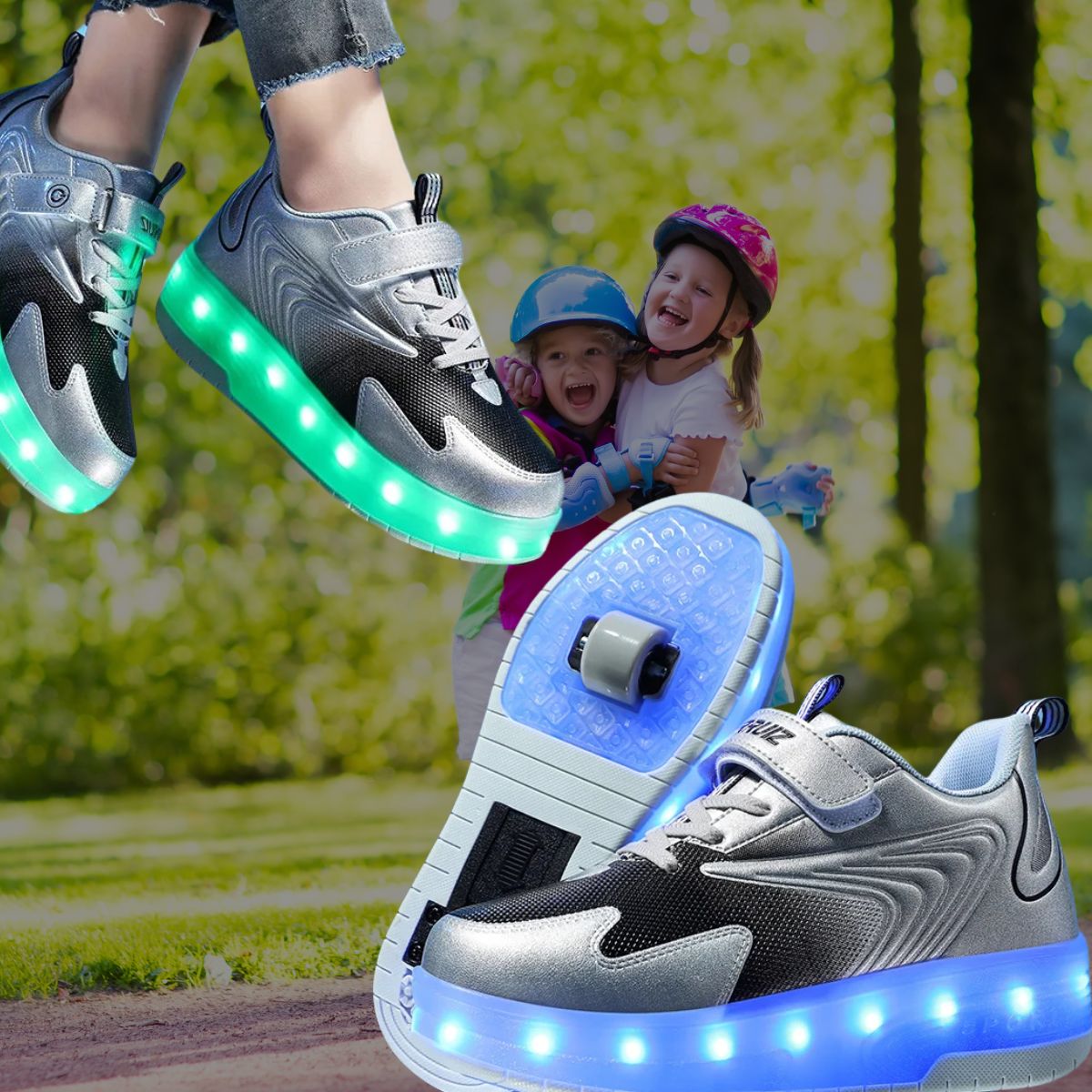 chaussures-à-roulettes-Roller-enfant-Led-filles-et-garçons