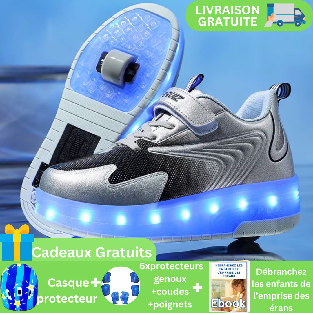 Chaussures à Roulettes Enfants lumineuses :EN PROMOEXTRA+cadeau protectionst🛼 - JEUX - FOCUS