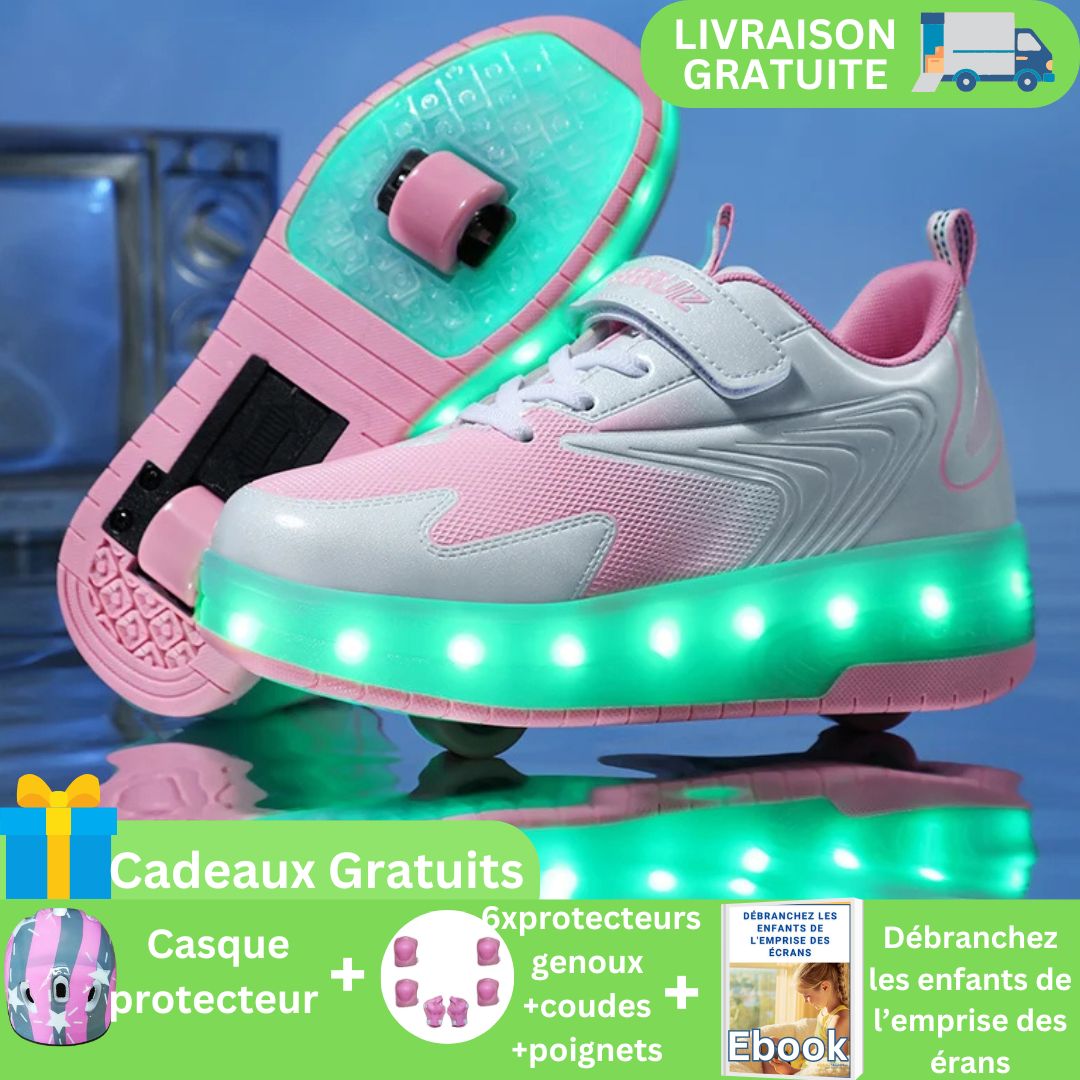 Chaussures à Roulettes Enfants lumineuses :EN PROMOEXTRA+cadeau protectionst🛼 - JEUX - FOCUS
