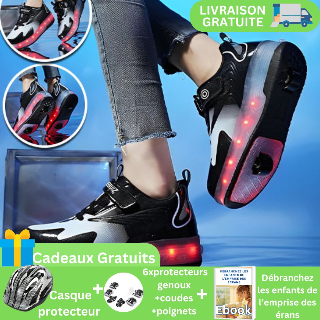 Chaussures à Roulettes Enfants lumineuses :EN PROMOEXTRA+cadeau protectionst🛼 - JEUX - FOCUS
