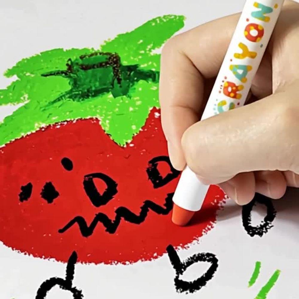 crayons de couleur prise solide twistable- pointe grasse facile à appliquer tous âges