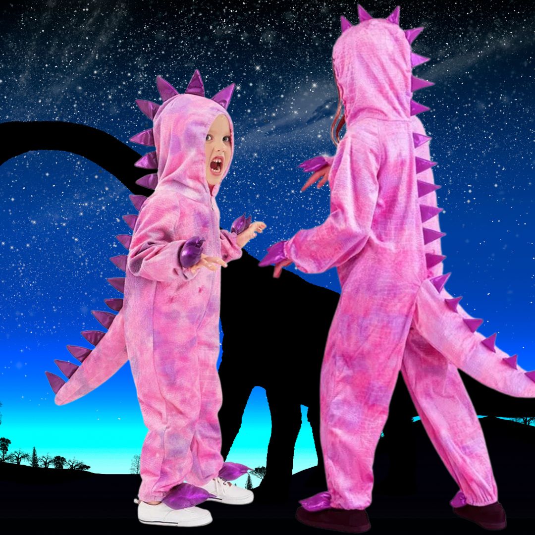 déguisement-dinosaure-enfant-rose-stegosaure