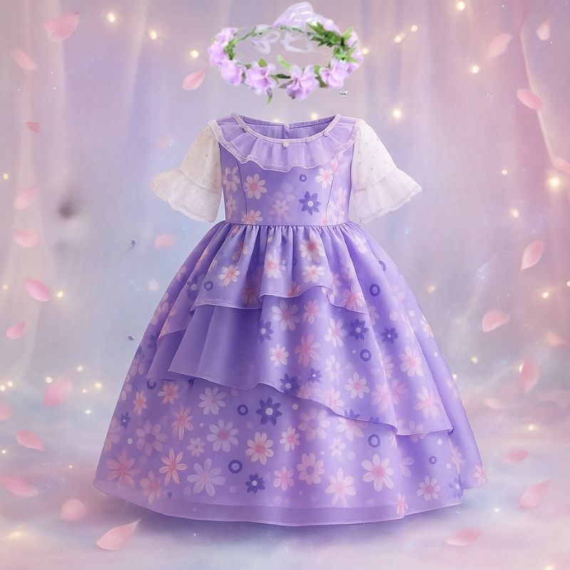 deguisement-princesse-enfant-avec-couronne-de-fleurs-violet