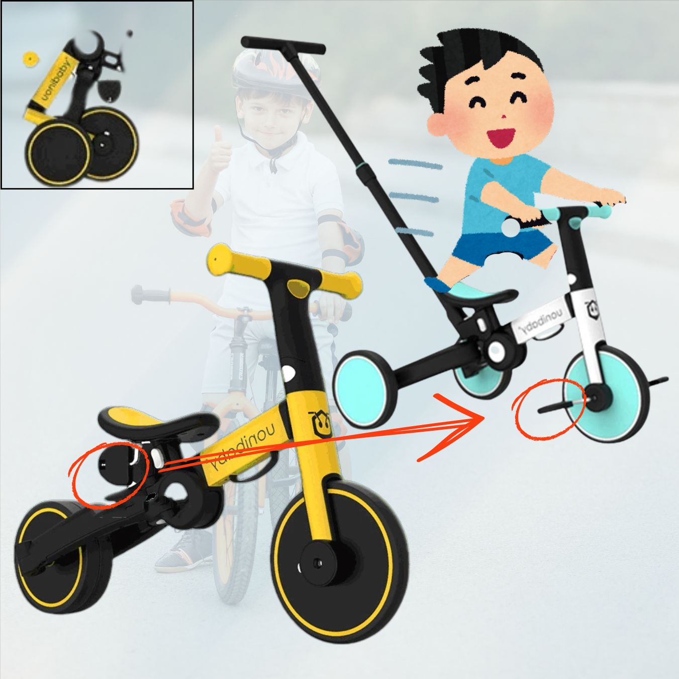 DRAISIENNE ÉVOLUTIVE 5 en 1 pour Bébé, 1 - 6ANS🚲🛴 - JEUX - FOCUS