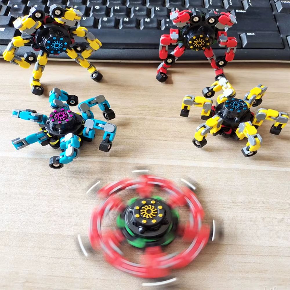 fidget toy robot spinner rouge bleu ou jaune modèles de base