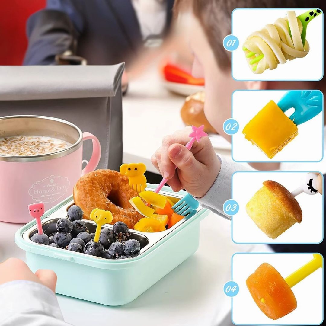 Fourchettes à fruits Rigolottes| Accessoires de boîte à déjeuner pour écoliers