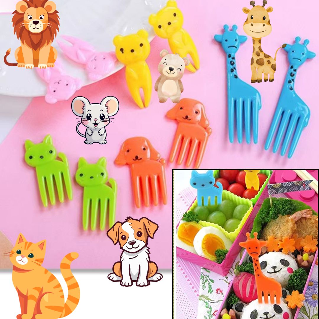 Fourchettes à fruits Rigolottes| Accessoires de boîte à déjeuner pour écoliers