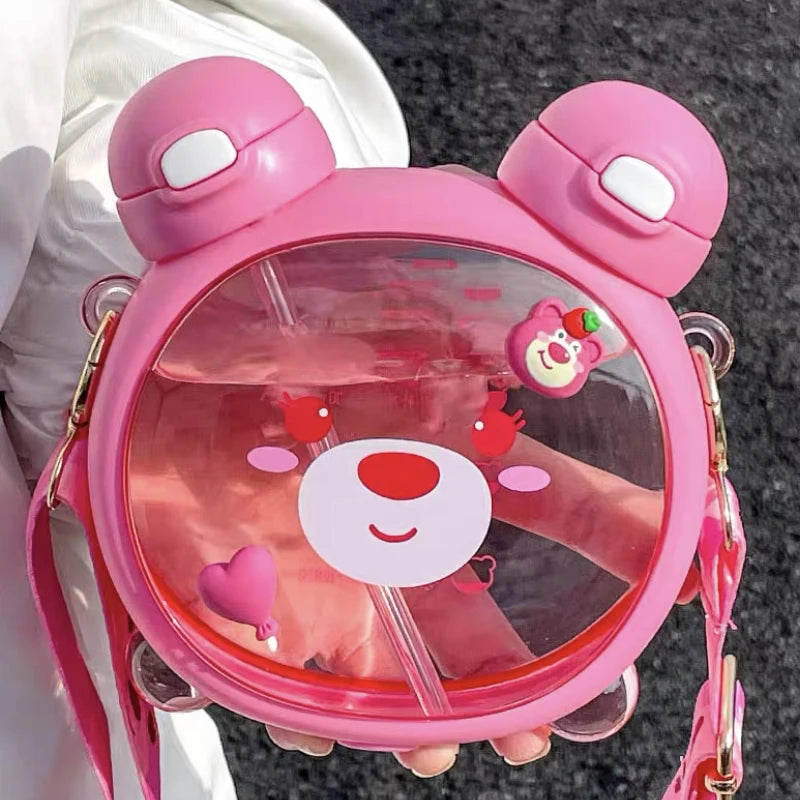 gourde-à-paille-ourson-rose-sac-bandoulière