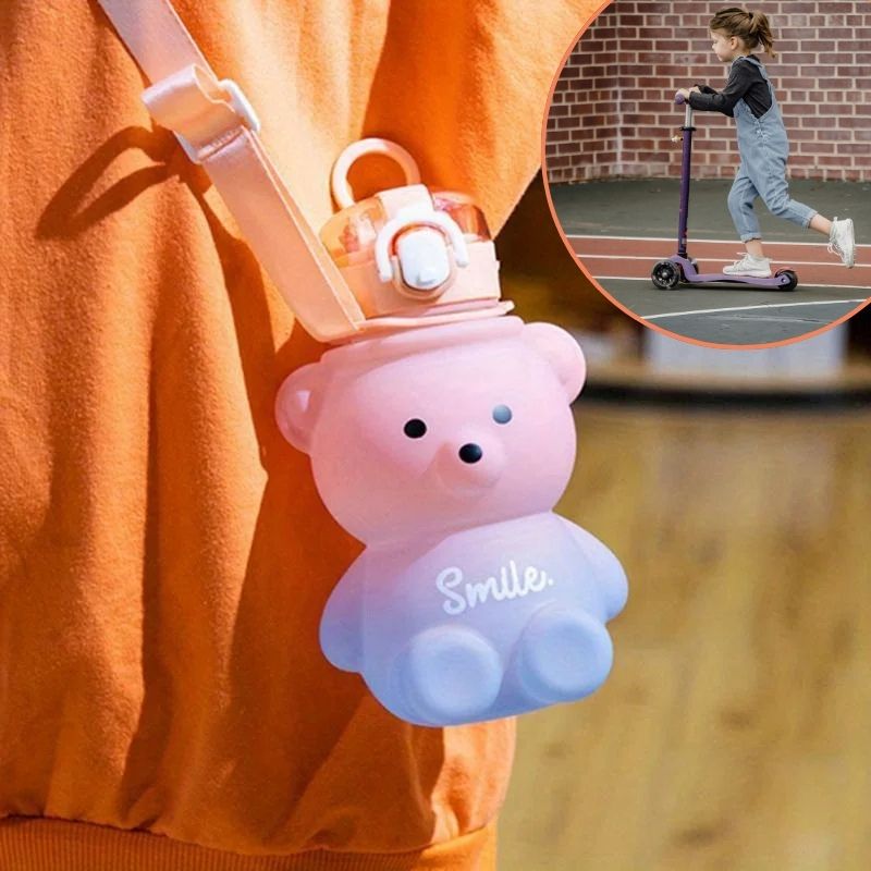 gourde-enfant-à-bandouliere-transportable-partout-école-voiture-voyage-paille-rétractable-silicone-sécuritaire
