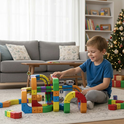 Circuit voiture enfant | CAR-MAG™ Jeu Magnétique STEM🚗