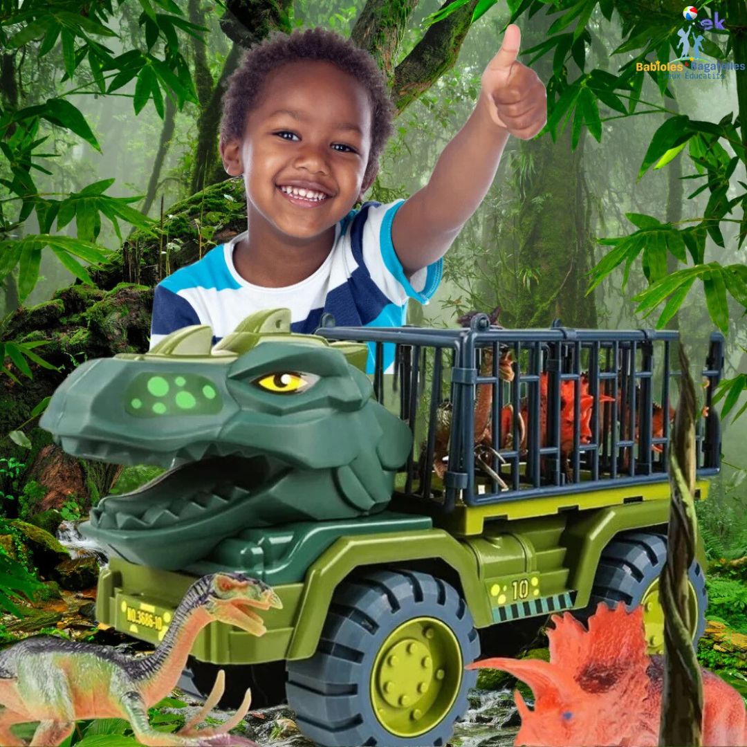 JOYIN Jouet dinosaures pour garçons de 3 à 6 ans, tapis de jeu et cage de rangement, 19 figurines réalistes