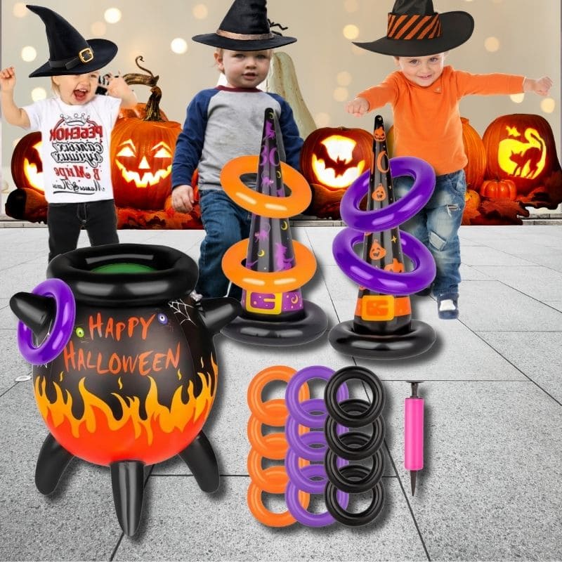 jeux d'Halloween de lancer de cerceau gonglables dous et sans blessure, sécuritaire pour les petites mains