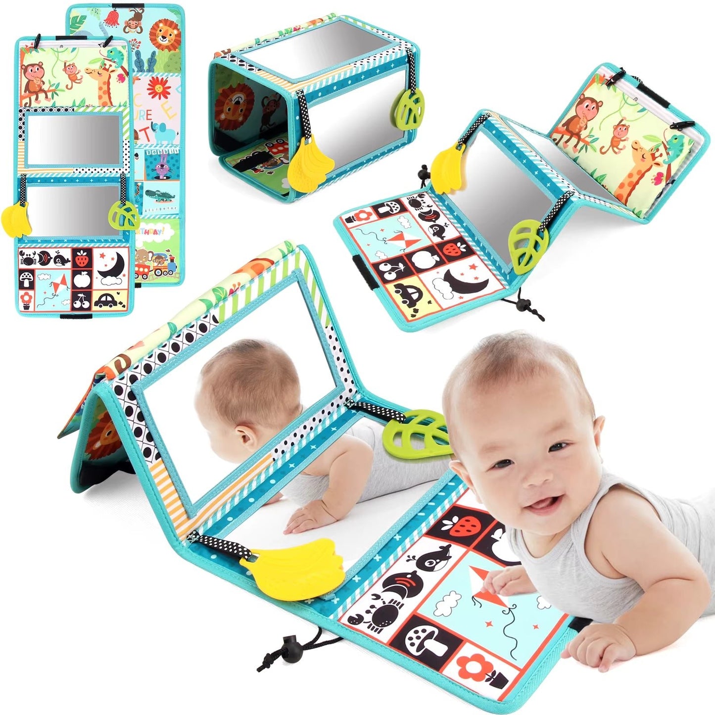 JOUET BÉBÉ 6MOIS et+| Livre en tissu, Miroir de sol pour bébé pour bébé🪞👶 - JEUX - FOCUS