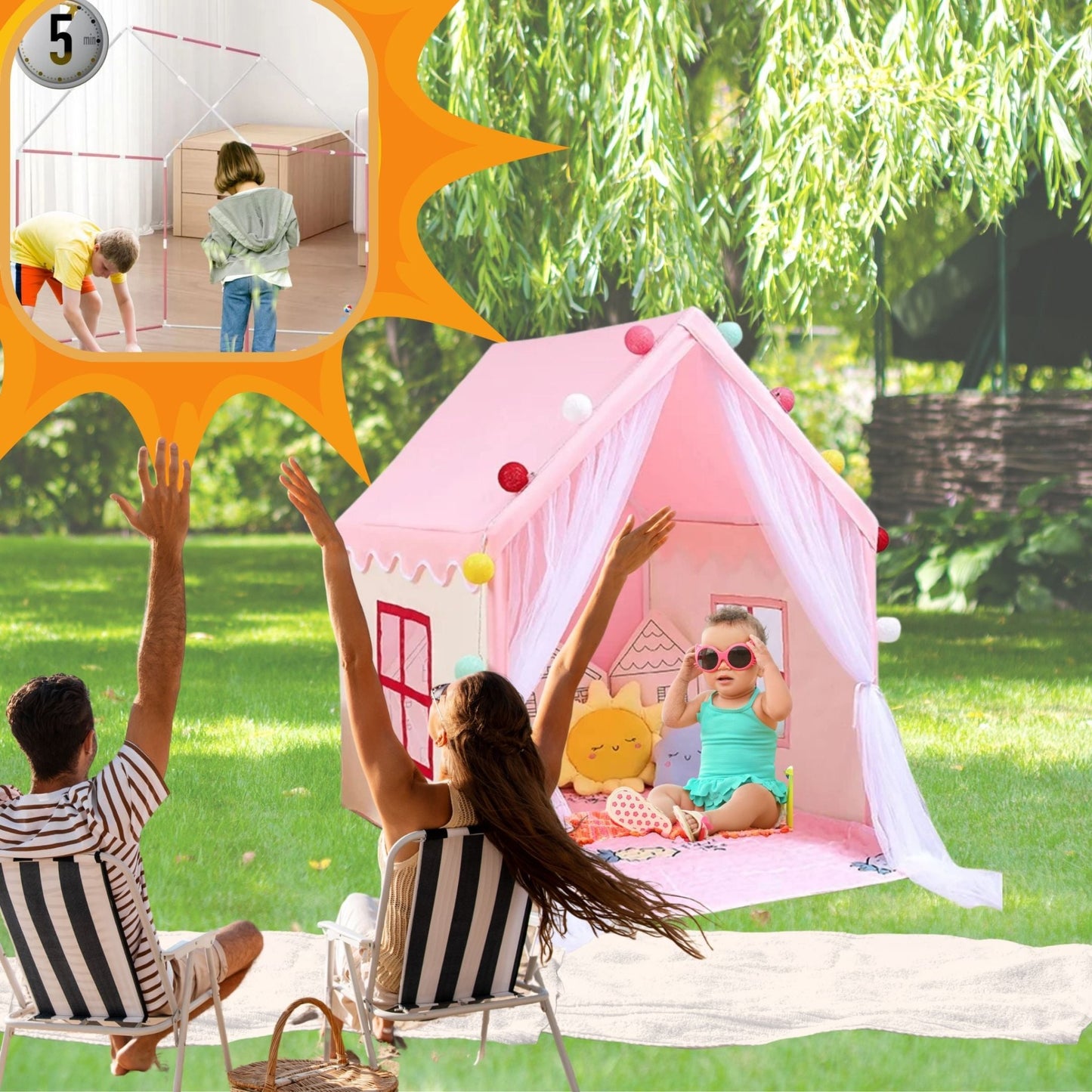 Maisonnette enfant parfaite intérieure ou extétieure garder bébé à l'ombre