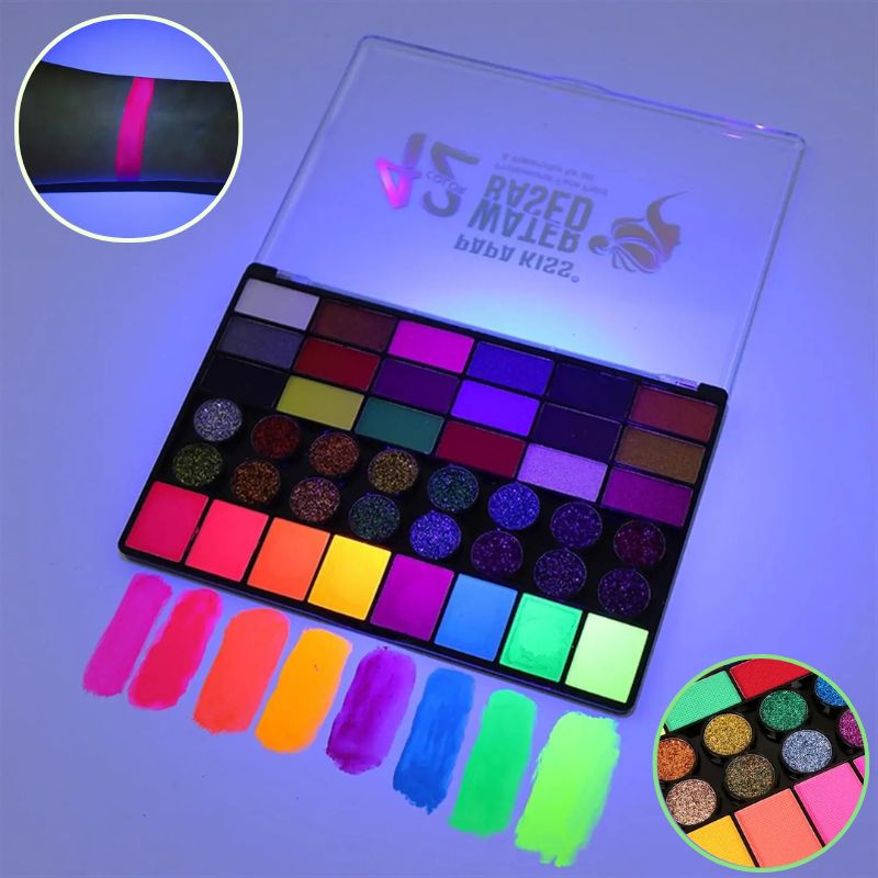 maquillage fluorescent pour Halloween et fêtes familliales