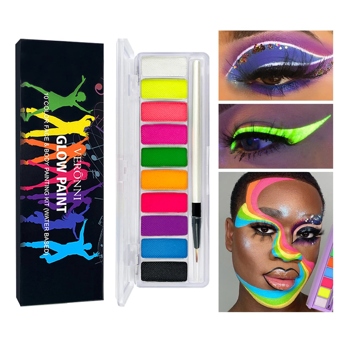 Maquillage Halloween et fĂȘte forraine, qualitĂ© professionnelle, parfaite pour un clown et Ă©tendre sa crĂ©ativitĂ© sans risque pour la peau fragile