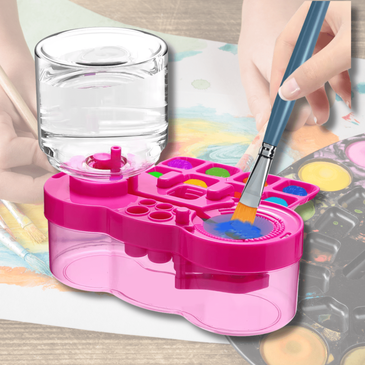 Peinture enfant | Godet pour le nettoyage du pinceau sans dégat🎨👨🏽🎨👩🏻🎨 - JEUX - FOCUS