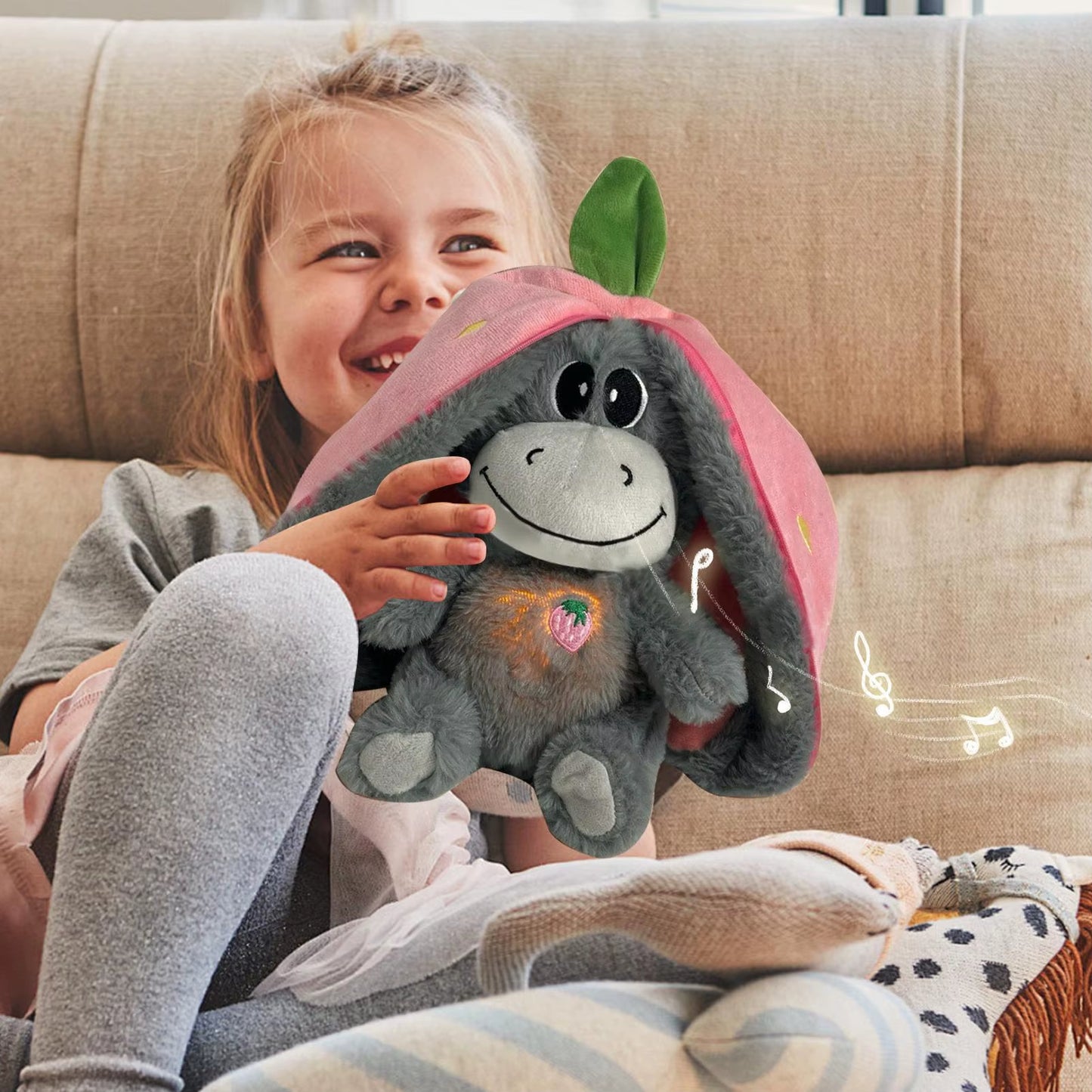 peluche qui respire, alume en veilleuse et chante des berceuse la peluche bruit blanc la plus populaire