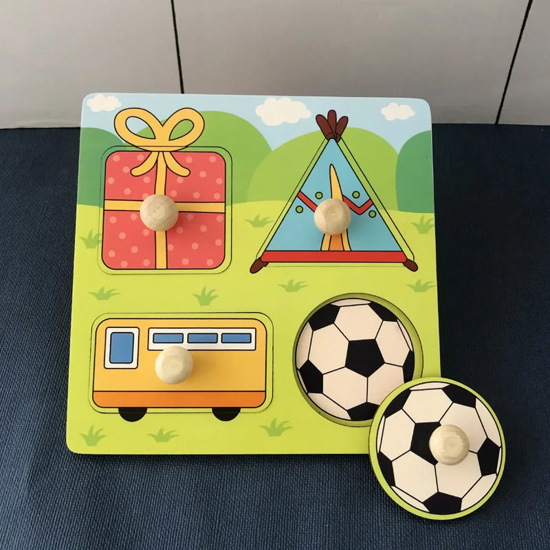 puzzle-bebe-en bois-4-pieces-forme-géometrique