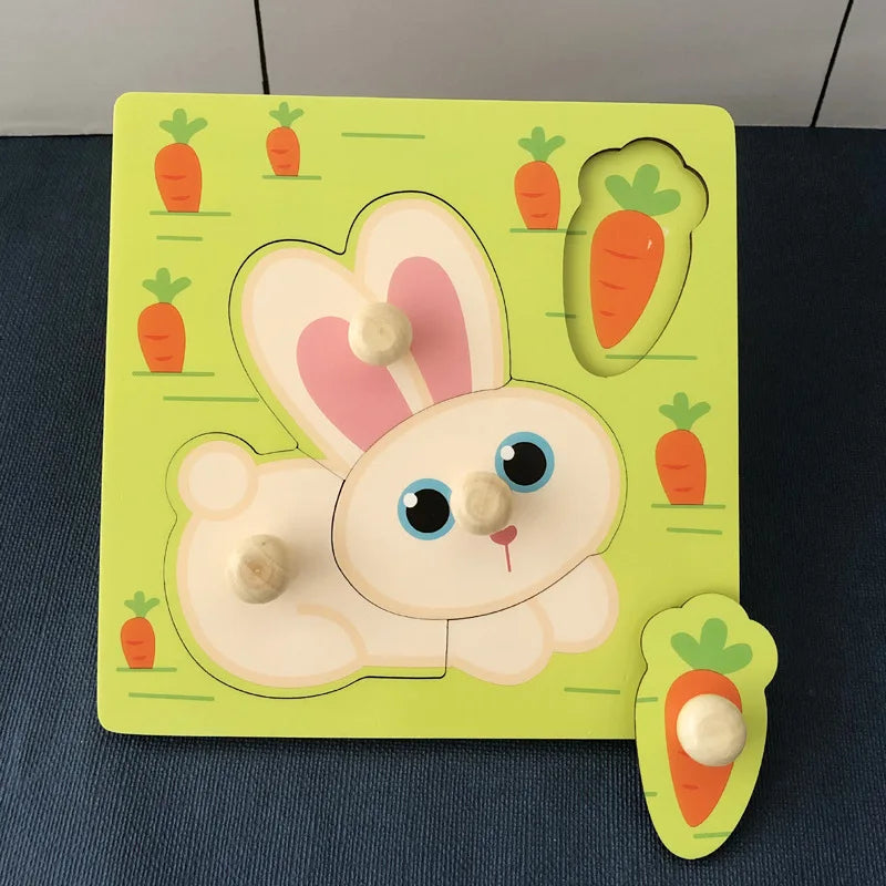 puzzle-bebe-en bois-4-pieces-lapin