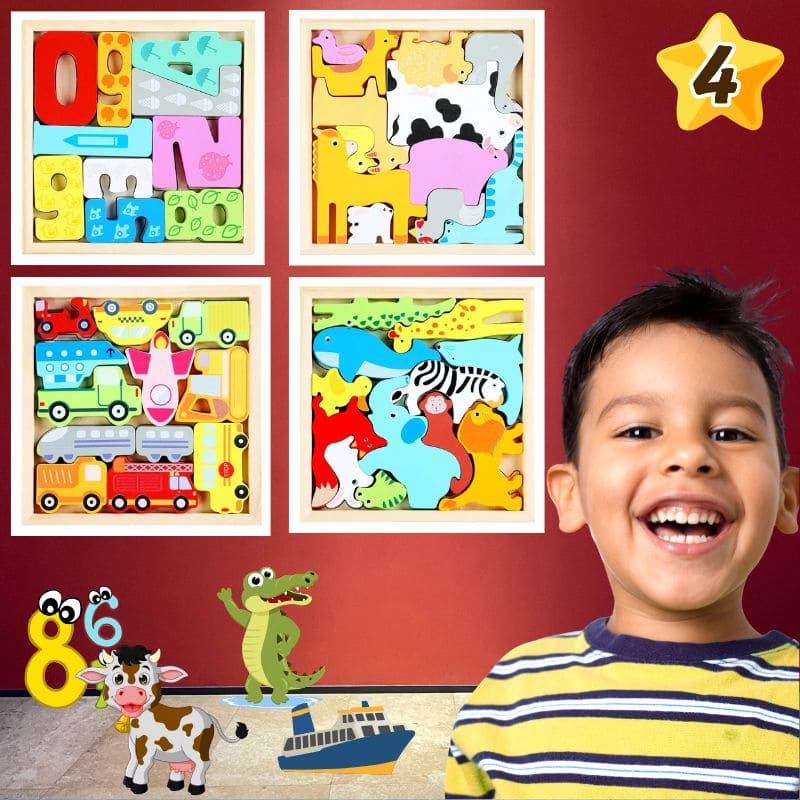 puzzle-en-bois-forme-carre-pack-4-puzzles-dont-chiffres-ferme-voitures-animaux-jungle