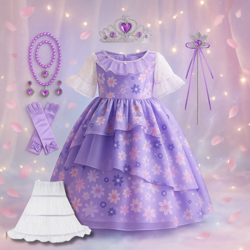 Robe de princesse fille|Jeu libre, théâtre spectacle école, Fantaisie d'enfant👸HALLOWEEN