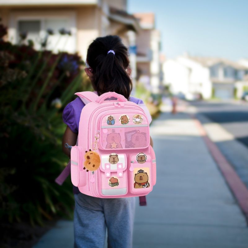 sac-a-dos-enfant-cartable-orthopédique-écolier-rose