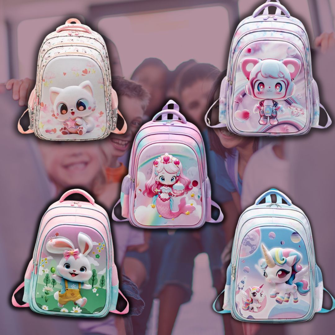 Sac à dos enfant | Cartable orthopédique enfants (FILLE)🎒👧 - JEUX - FOCUS