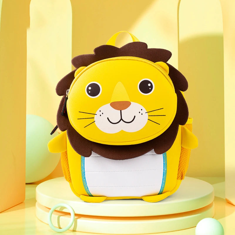 sac-a-dos-enfant-lion-jaune-crinière-sac-d-ecole-petitt-3D-mignon-1-6-ans
