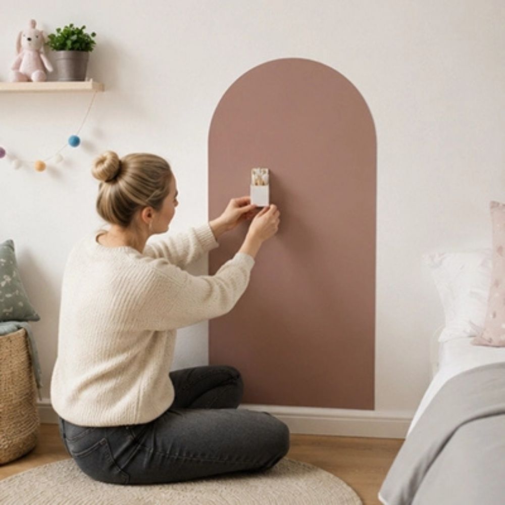 sticker muraux chambre brun rosé un tableau aimanté pour enfant pour écrire, afficher et dessiner