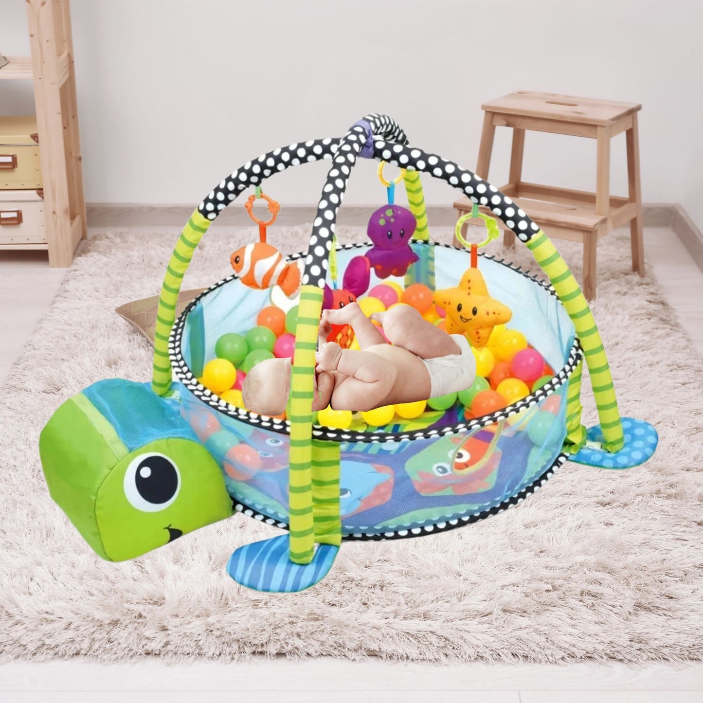 tapis-eveil-bebe-tortue-pour-parc-a-balles-pour-piscine