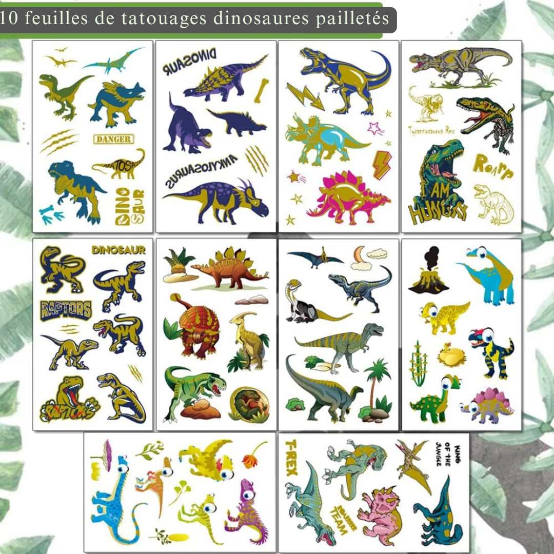 tatouage-dinosaures-pailletés-safe-pour-enfant