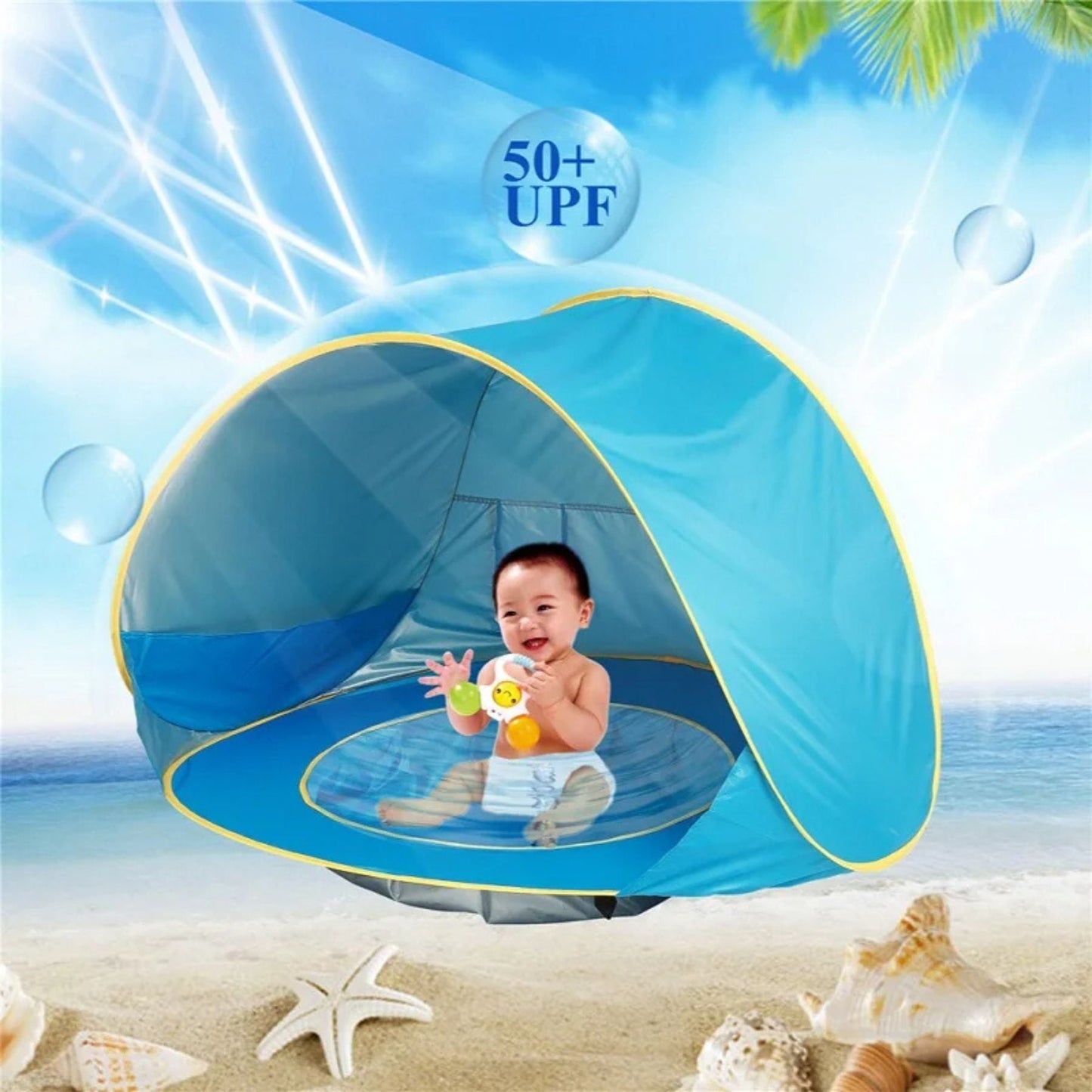 TENTE DE PLAGE BÉBÉ +anti UV| Ombre Portable, abri solaire pour nourrissons🌞🏖️ - JEUX - FOCUS